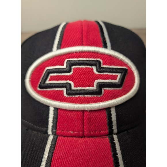 Chevrolet Hat Cap Black Red Adjustable Steve & Barrys Bowtie Logo Racing - Picture 2 of 7